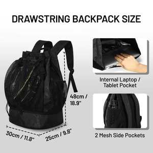 <span class=keywords><strong>Sac</strong></span> à dos <span class=keywords><strong>de</strong></span> basketball décontracté en polyester avec cordon <span class=keywords><strong>de</strong></span> serrage, <span class=keywords><strong>sac</strong></span> <span class=keywords><strong>de</strong></span> football avec compartiment à chaussures pliable, respirant, durable, capacité 40L - Product Image 2