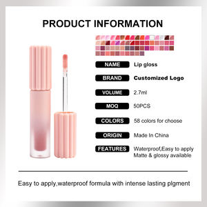 Brillant à lèvres de longue durée Private Label Maquillage végétalien Échantillon gratuit Ingrédients minéraux aux herbes Tube mignon avec peu de volume - Product Image 6