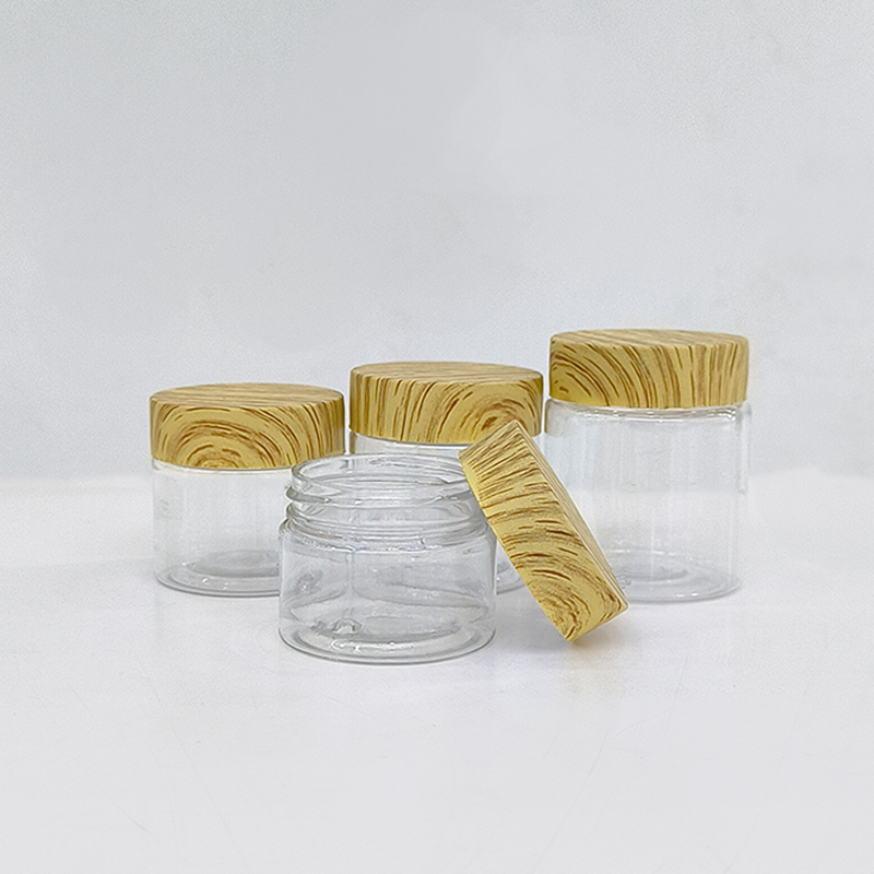 transparent with bamboo shape lid