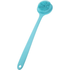 Brosses de massage multifonctionnelles en silicone pour le bain, outils de nettoyage de salle de bain, brosse exfoliante pour le corps en silicone avec long manche - Product Image 1