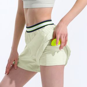 กระโปรงเทนนิสกีฬาโยคะระบายอากาศสำหรับผู้หญิงกระโปรงสั้นมีจีบสำหรับออกกำลังกายกลางแจ้งกางเกงขาสั้นสองชิ้นแห้งเร็ว - Product Image 4