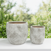 Pot Bunga Keramik Berlapis Ramah Lingkungan Buatan Tangan Desain Modern untuk Grosir, Pusat Perbelanjaan, Rumah, dan Taman Merek QUNHAO Model