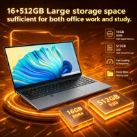Ordinateur portable 15,6 pouces FHD IPS flambant neuf avec processeur Intel N95, 16 Go de RAM, 512 Go de SSD, Windows 11, pour les entreprises et l'éducation
