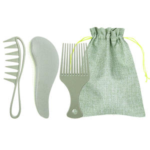 Ensemble de 3 brosses démêlantes et peignes coiffants en plastique <span class=keywords><strong>pour</strong></span> <span class=keywords><strong>cheveux</strong></span> <span class=keywords><strong>afro</strong></span>, usage professionnel en salon, OEM - Product Image 3