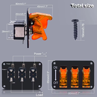 Panneau d'interrupteurs à bascule LED 12V marche/arrêt, panneau d'allumage pour voiture de course, panneau d'interrupteurs 3 voies pour bateau, camping-car, camion, bus, automobile