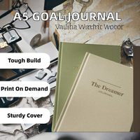 Journal mensuel personnalisé A5 pour objectifs, carnet de notes, couverture rigide en tissu de lin, reliure cousue, agenda personnalisé pour la fixation d'objectifs, 120 pages