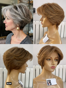 วิกผมทางการแพทย์แบบตัดสั้นทรงพิกซี่ ปี 2026 Swiss HD 13x5  แบบต่อผมด้วยลูกไม้ด้านหน้า  ทำจากผมแท้สลาฟ 100%  แบบตรง - Product Image 2