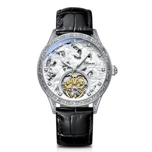 Reloj CEHNXI 6029, Superventas, de Cuero para Hombre, Edición Limitada, Totalmente Automático, Esqueleto, Luminoso, Resistente al Agua, con Volante Visible y Ocho Caballos - Product Image 2