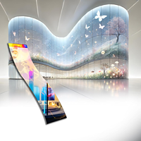 Film LED P3 P4 P5, écran LED, pas de pixel de 4 mm, luminosité de 1500 cd/m², film LED transparent flexible holographique pour la publicité sur fenêtre