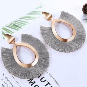 Boucles d'oreilles pendantes bohèmes faites à la main pour femmes, grandes pampilles, bijoux simples et tendance, vente directe d'usine 2019 - Product Image 6