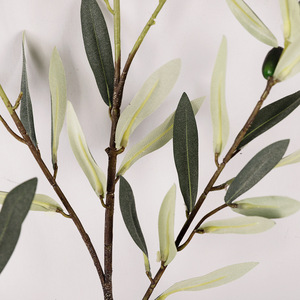 Branches d'olivier artificielles Qihao avec fruits, 5 branches, grandes feuilles vertes, haute simulation, décoration d'intérieur, fleurs pour vase - Product Image 3