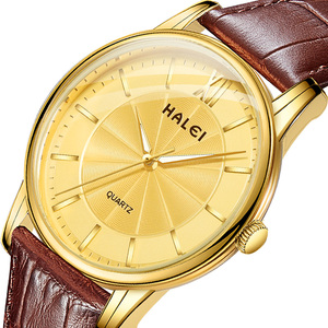 Envío Directo HALEI Nuevo Reloj de Cuarzo Original para Hombre con Correa de Cuero Genuino, Resistente al Agua 3BAR, Movimiento Japonés, Venta al Por Mayor - Product Image 5