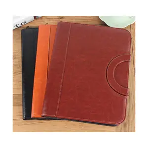 Multifunctionele Pu Bestanden En Mappen Case Multi-Pocket A4 Luxe Lederen Map Met Rekenmachine Leather Portfolio