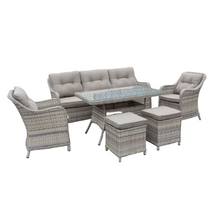 Chất Lượng Cao Sang Trọng Vải Mây <span class=keywords><strong>Wicker</strong></span> Sofa <span class=keywords><strong>Set</strong></span> Cho Ngoài Trời Sân Vườn Nhà Thanh Khách Sạn Ăn Uống Nhựa Đồ Nội Thất Sân Vườn - Product Image 1