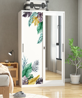 Armoire en acier à motif imprimé personnalisé, casier de rangement métallique pour vêtements avec miroir pour vestiaire, achat en gros pour projets d'ingénierie
