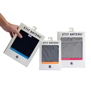 Celana dalam Pantyhose pria desain mewah Logo kustom kotak kemasan hadiah kertas untuk pakaian dalam