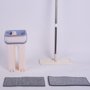 LC Professional Mini <strong>Mop</strong> Bucket Set 2 <strong>Microfibre</strong> <strong>Mop</strong> Heads Stainless Steel Pole 80%-90% Dehydration Rate Automatic Wringing - Product Image 2