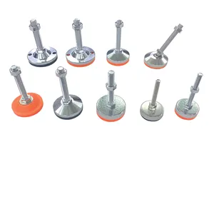 Heavy Duty Adjustable Leg Levelers Furniture Leg Cast Iron + Orange Plastic Base + Metal Thread Modern for Machine A15