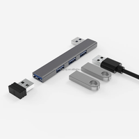 Mini concentrateur USB3.0 4 ports Station d'accueil en aluminium à grande vitesse Plug and Play USBC HUB Type-C pour accessoires informatiques