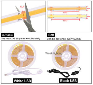 5V COB Led Strip <strong>Lights</strong> <strong>for</strong> <strong>TV</strong> Led Backlight Monitor <strong>TV</strong> <strong>Behind</strong> <strong>Light</strong> USB Powered Warm White Cool white Color with Touch Dimmer - Product Image 2