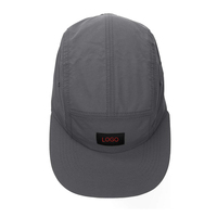 Sombrero de nailon de 5 paneles sin estructurar de alta calidad personalizado, gorra de lujo para ciclismo, gorra para correr, gorra impermeable con pico suave para hombres que acampan