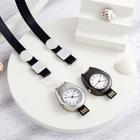 Montre de poche antique en alliage de zinc et acier inoxydable avec bracelet en caoutchouc multicolore, clé USB 4 Go, non étanche
