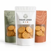 Sachet Doypack Personnalisé Imprimé avec Fenêtre et Fermeture Éclair pour Emballage Alimentaire de Biscuits et Snacks, Emballage Marque Privée