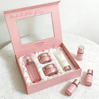 Caja de Cartón Corrugado Plegable, Ecológica, Reciclable, de Lujo, Color Rosa, con Laminado Mate, Cierre Magnético y Logotipo Personalizado
