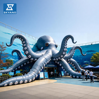 Sculpture géante gonflable de pieuvre, modèle d'art en forme de pieuvre souple, utilisée pour la décoration esthétique dans les activités des parcs marins