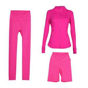 Ensemble de yoga personnalisé à séchage rapide et respirant : veste + leggings + short de cyclisme - Product Image 4