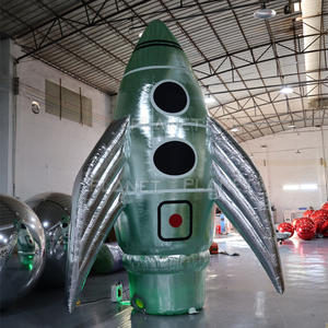 प्रदर्शनी के लिए आउटडोर कस्टम विज्ञापन चांदी ऑक्सबोर्ड स्पेस इंफ्लेटेबल रॉकेट - Product Image 3