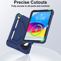 Étui robuste en silicone et PC écologique pour iPad A16 11e/10e génération avec double béquille et sangle d'épaule, adapté aux enfants, OEM ODM
