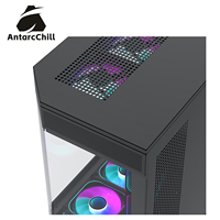 AntarcChill Black Gaming Case Full Tower ATX Support 360 Radiator USB 3.0/Type-C Tempered Glass Side Panel