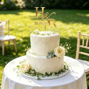 Décoration de gâteau de mariage personnalisée en acrylique, Décoration de fête de fiançailles - Product Image 1