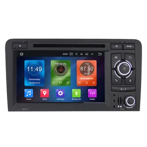 Android10.0 araba radyo 7 inç dokunmatik ekran araç dvd oynatıcı oynatıcı çift din araba oto sesli GPS DSP DAB Audi A3 2006-2013 4G + 64G