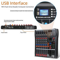 Système de sonorisation professionnel CT-60X à 6 canaux, 48V, USB, Bluetooth, console de mixage, carte son portable et mixeur