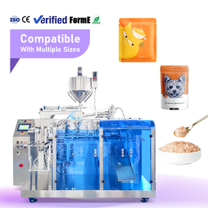 เครื่องบรรจุและปิดผนึกถุงสำเร็จรูปแบบดิจิตอลอัตโนมัติ PLC เป็นมิตรกับสิ่งแวดล้อม สำหรับอาหารสัตว์เลี้ยงแบบเปียกและของเหลวข้นหนืด - Product Image 1