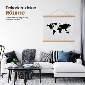 Barre d'affichage Offre Spéciale de qualité supérieure en bois de chêne A3 30 cm barre d'image magnétique en bois véritable avec bracelet en cuir facile à raccrocher - Product Image 6
