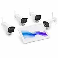 Kit de caméra de sécurité sans fil VS6104 2K avec moniteur tactile, détection de mouvement IA, audio bidirectionnel et stockage SD 64 Go