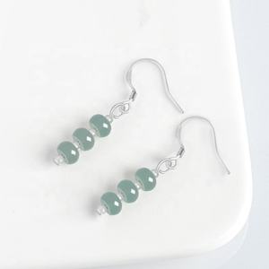 Pendientes de Jadeíta Natural con Cuentas de Ábaco, Plata S925, Joyería para Mujer, Estilo Chino, Regalo con Certificado de Tasación D093 - Product Image 2