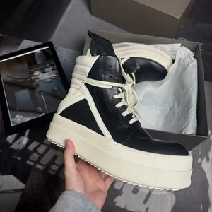 Chaussures de créateur personnalisées, baskets montantes noires tendance à lacets, décontractées et épaisses, de marque de luxe, pour hommes et femmes, idéales pour la course à pied - Product Image 4