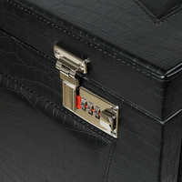 Coffret rigide résistant à l'humidité, grand format, motif crocodile, pour bagues et colliers, chariot de présentation de bijoux de luxe