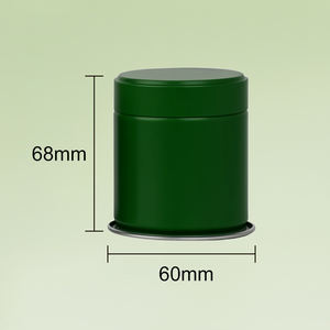 Contenitore di latta rotondo ermetico per uso alimentare verde stampato personalizzato per imballaggi Matcha con coperchio - Product Image 2