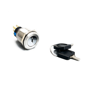 SHENGLEI 22mm impermeable IP65 interruptor de botón pulsador de aluminio llave <span class=keywords><strong>3</strong></span> posiciones 2NO 2NC 6 pines longitud personalizada 19mm 12V acero inoxidable - Product Image 5