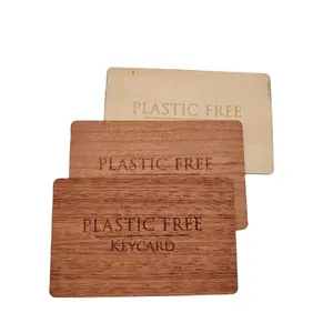 NFC Custom chip Eco-friendly Wooden Card Rfid Wood Hotel Key Card Business VIP Card with Laser Engraved Logo Printing
