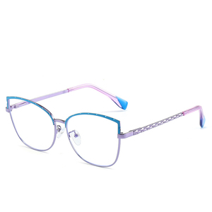 <span class=keywords><strong>Gafas</strong></span> de luz azul ojo de gato para mujer, anteojos de lectura con <span class=keywords><strong>pantalla</strong></span> de Metal y bloqueo de luz azul - Product Image 3