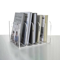 Organisateur de fichiers en acrylique transparent personnalisé, support de bureau pour documents et magazines, plateau à lettres multi-niveaux, support de rangement pour le bureau