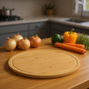 Planche à découper en bambou ronde de 15,7 pouces, compatible lave-vaisselle, pour la cuisine - Product Image 2