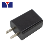 Chargeur USB mural 5V 1A 2A 5W 10W avec lumière LED, prise portable, protection OTP/OVP, certifié FCC ETL