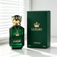 Flacon de parfum vintage haut de gamme 30ml 50ml 100ml, flacon de parfum en verre vert polygonal avec emballage personnalisé